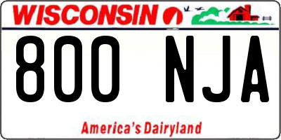 WI license plate 800NJA