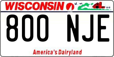 WI license plate 800NJE