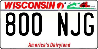 WI license plate 800NJG