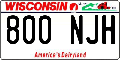 WI license plate 800NJH