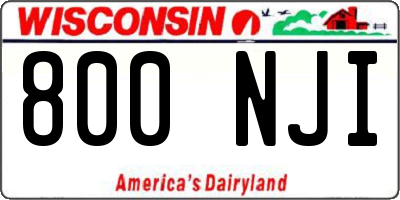 WI license plate 800NJI