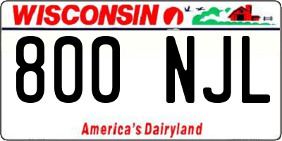 WI license plate 800NJL