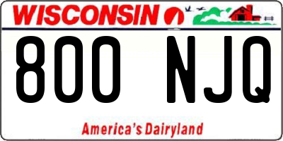 WI license plate 800NJQ