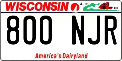 WI license plate 800NJR