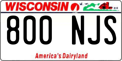 WI license plate 800NJS