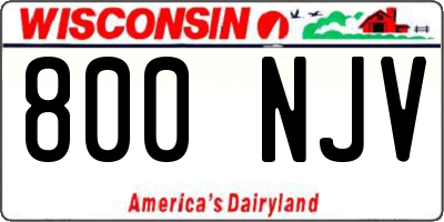 WI license plate 800NJV