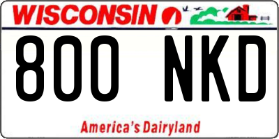WI license plate 800NKD