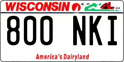 WI license plate 800NKI