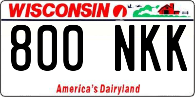 WI license plate 800NKK