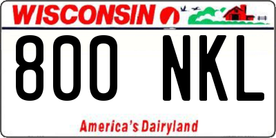 WI license plate 800NKL
