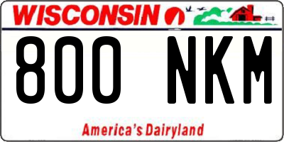 WI license plate 800NKM