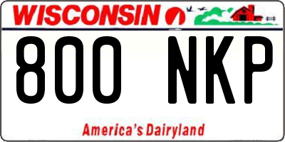 WI license plate 800NKP
