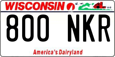 WI license plate 800NKR