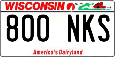 WI license plate 800NKS
