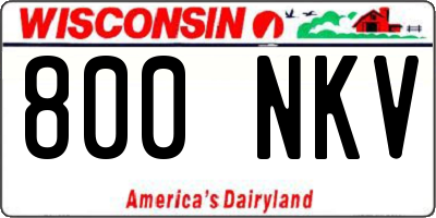 WI license plate 800NKV