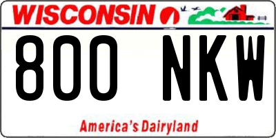 WI license plate 800NKW