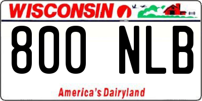 WI license plate 800NLB