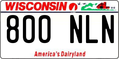 WI license plate 800NLN