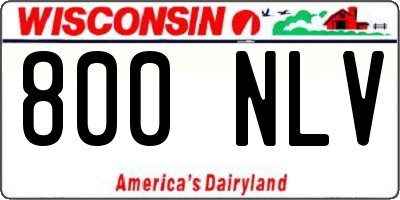 WI license plate 800NLV