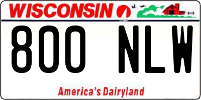 WI license plate 800NLW