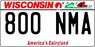 WI license plate 800NMA