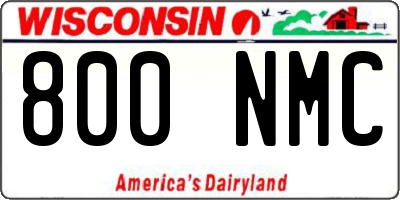 WI license plate 800NMC