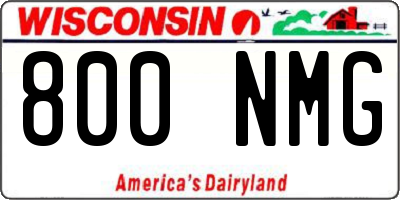 WI license plate 800NMG