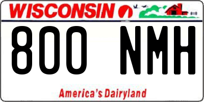 WI license plate 800NMH