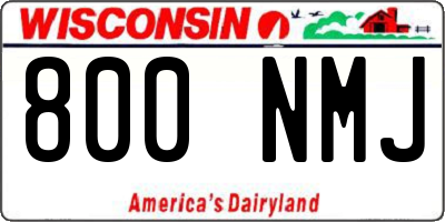 WI license plate 800NMJ
