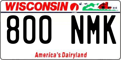 WI license plate 800NMK