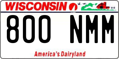 WI license plate 800NMM