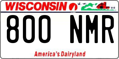 WI license plate 800NMR
