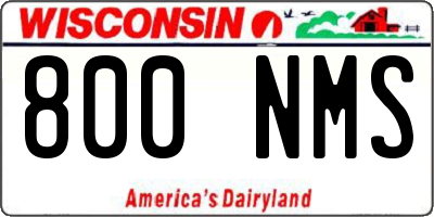 WI license plate 800NMS