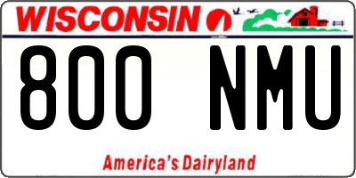 WI license plate 800NMU