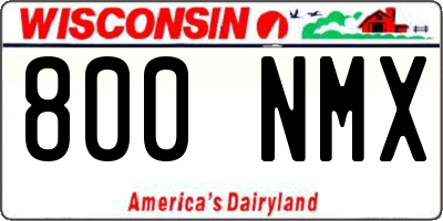 WI license plate 800NMX