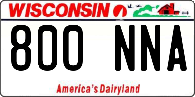 WI license plate 800NNA