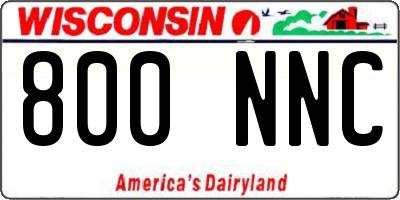 WI license plate 800NNC