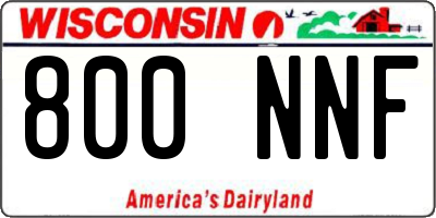 WI license plate 800NNF