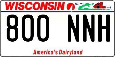 WI license plate 800NNH