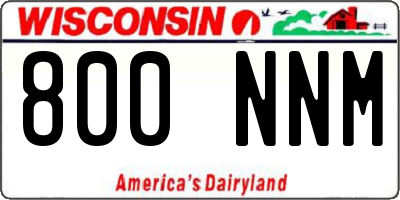 WI license plate 800NNM