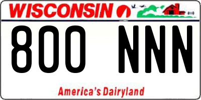WI license plate 800NNN
