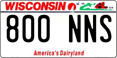 WI license plate 800NNS