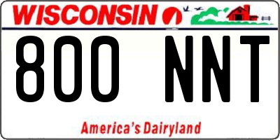 WI license plate 800NNT