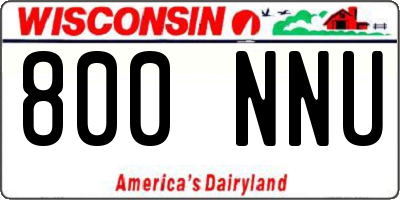 WI license plate 800NNU