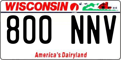 WI license plate 800NNV