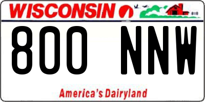 WI license plate 800NNW