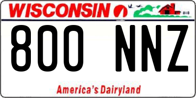 WI license plate 800NNZ