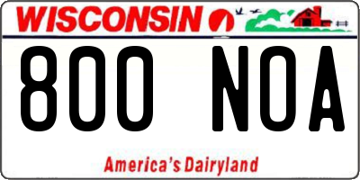 WI license plate 800NOA