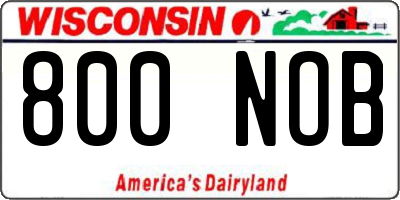 WI license plate 800NOB