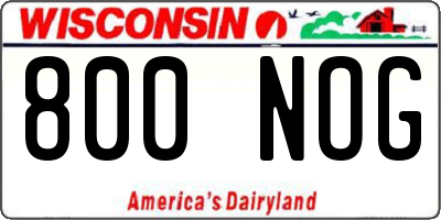 WI license plate 800NOG